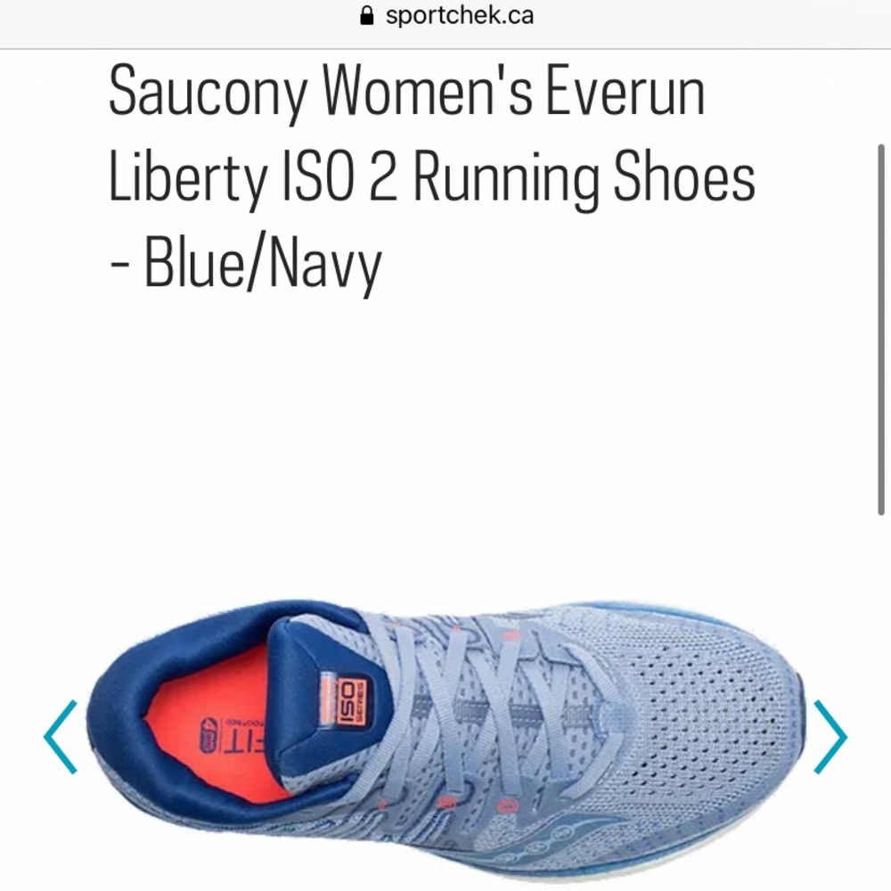 ISO of saucony everun liberty iso 2 running shoes blue-navy size 10